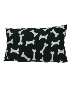Coussin Polaire 90 X 60 X 10Cm Noir Avec Os Blanc -...