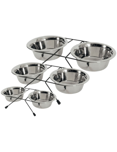 Support + 2 Bols Inox - Différentes Tailles
