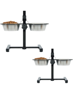 Support Réglable + 2 Gamelles - Différentes Tailles