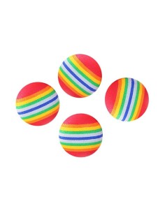Jouet Chat Lot de 4 Balles Arc en ciel
