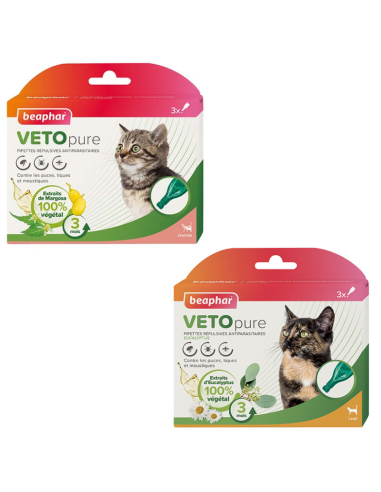 Pipettes VETOpure antiparasitaires X3 - Chat ou Chaton