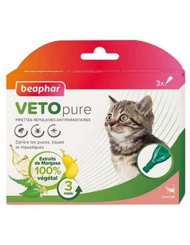 Pipettes VETOpure antiparasitaires X3 - Chat ou Chaton