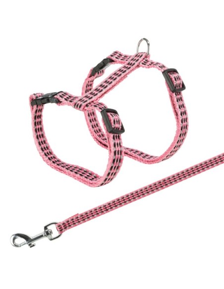 Harnais+Laisse Chat Réfléchissant Coloris aléatoire