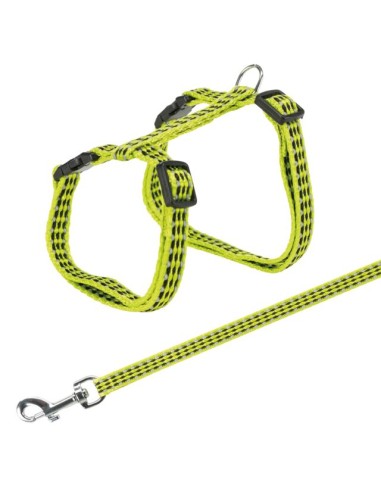 Harnais+Laisse Chat Réfléchissant Coloris...