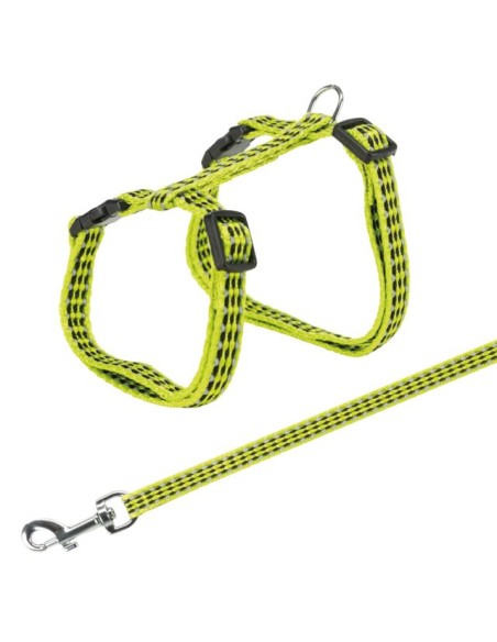 Harnais+Laisse Chat Réfléchissant Coloris aléatoire