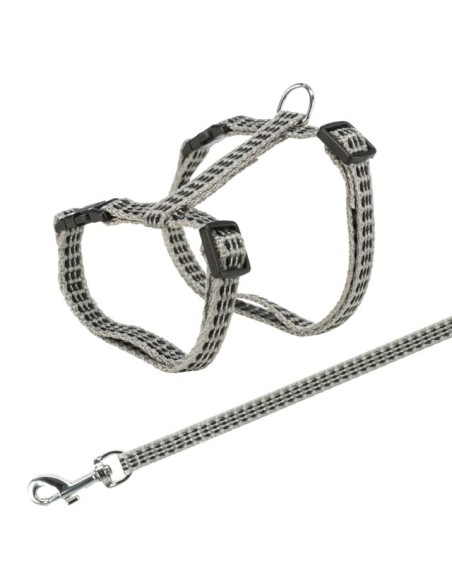 Harnais+Laisse Chat Réfléchissant Coloris aléatoire