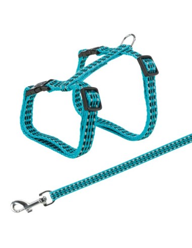 Harnais+Laisse Chat Réfléchissant Coloris...