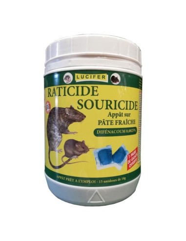 Raticide Souricide Pate Fraiche DIFENACOUM 0,0025% 150gr