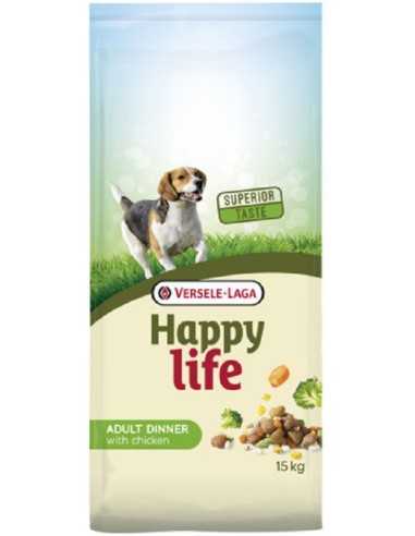 Adult Dinner Poulet 15Kg - Happy Life  - Croquettes chiens adultes