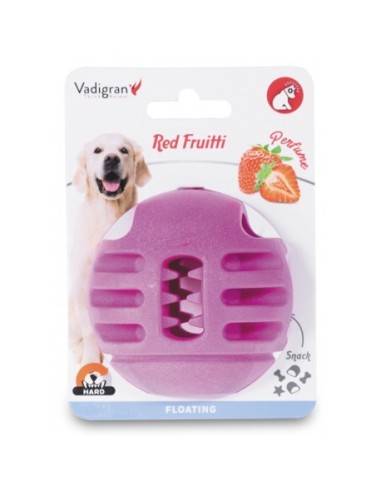 JOUET CHIEN TPR BALLE FRAISE 8CM