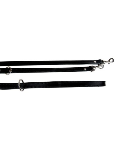 Laisse Cuir Police 3 Positions 20mm Noir