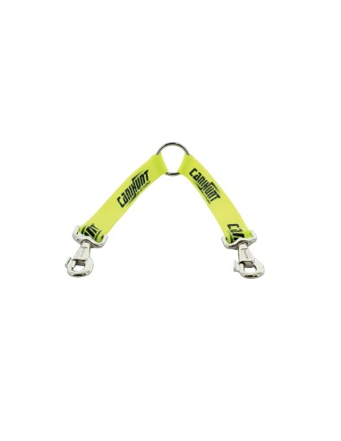 Accouple 2 Chiens Sangle plate 30Cm Jaune