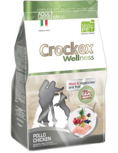 CROCKEX chien Med-Maxi  adult - Poulet Riz 12Kg