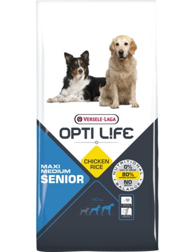 Medium  et  Maxi Senior 12.5Kg - Opti-Life  - Croquettes chiens seniors
