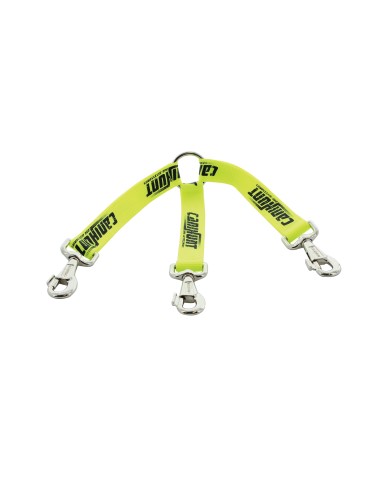 Accouple 3 Chiens Sangle plate 30Cm Jaune