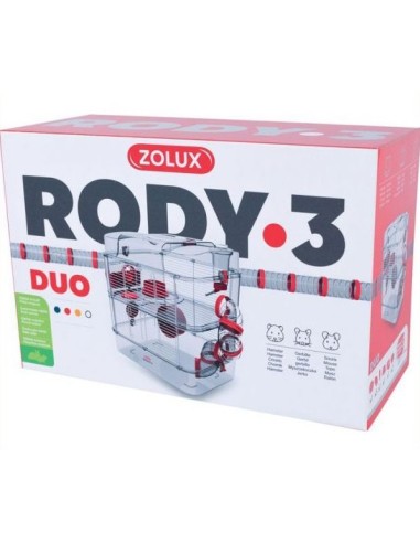 CAGE RODY3 DUO 41x27x40  ROUGE