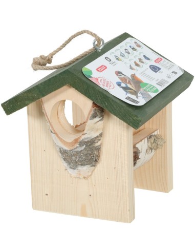 Mangeoire Bois HUT L Vert 20,5x21x21,5cm