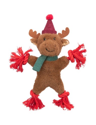 Peluche Renne de Noel  32cm + Corde