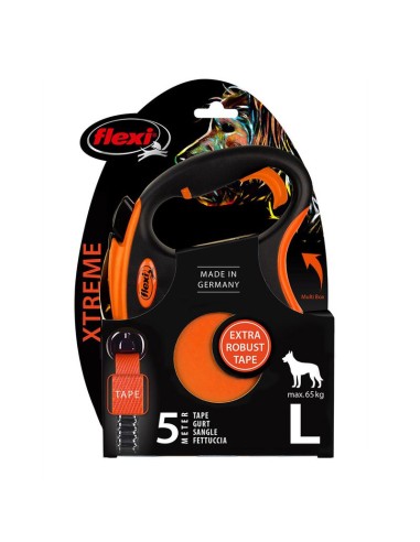 Flexi Xtrem L Sangle 5m Noir Orange MAX 65KG