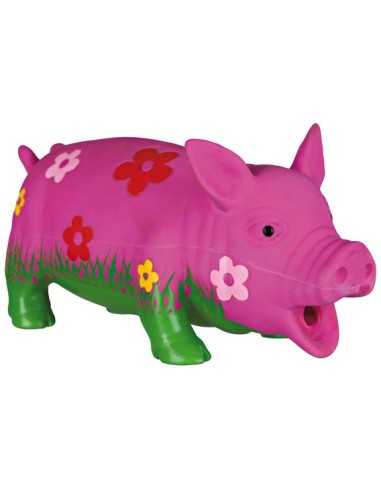 Jouet Cochon Avec Fleurs Latex 20Cm