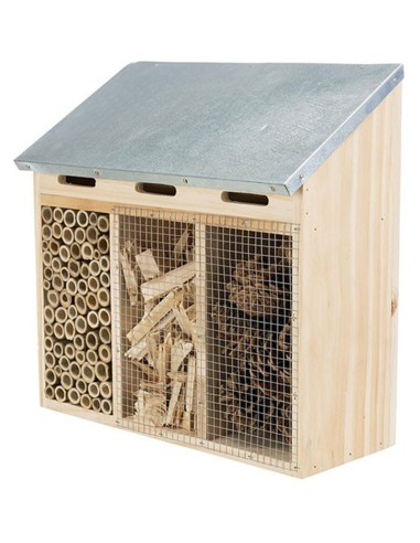 Hotel Pour Insectes en Bois 30x30x14cm