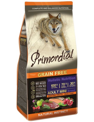 Primordial Chien Adulte Mini Canard - Truite 2 Kg