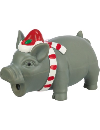 Jouet Cochon Noel Latex 16cm