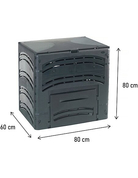 Composteur Eco 350L Noir 60x80 H80cm