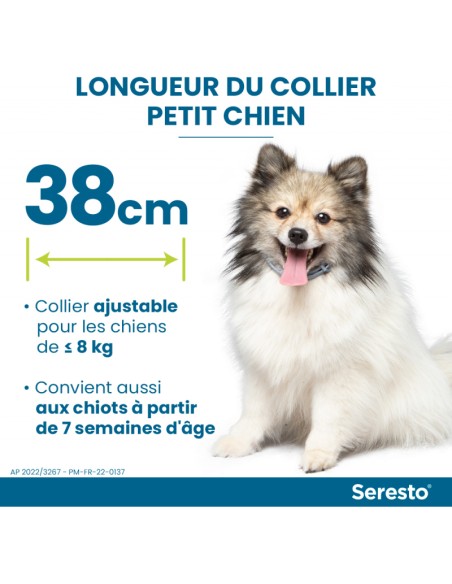 Colliers Seresto Petit Chien par 2 - collier antiparasitaire
