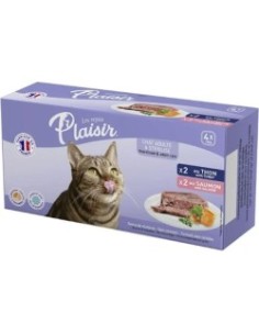 Barquettes Chats Poissons 4x100Gr 2 parfums