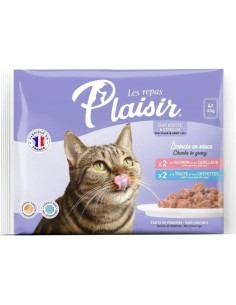 Sachets Chats Poissons 4x85Gr 2 parfums