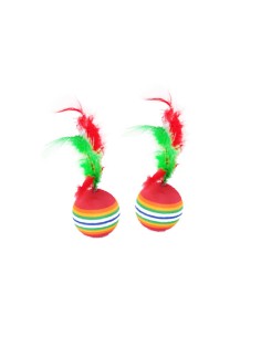 Jouet Chat Lot de 2 Balles Arc en ciel