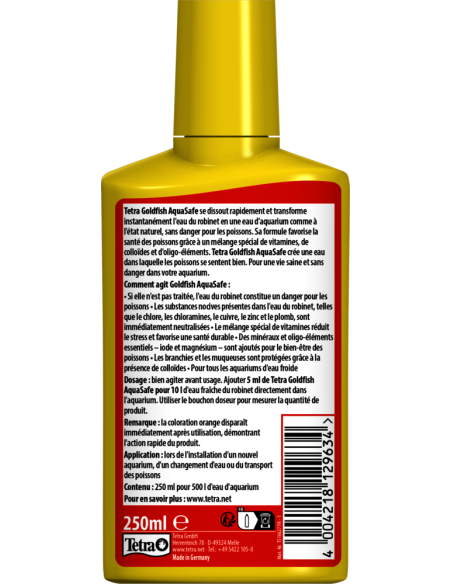 Tetra Aqua Safe Poissons Rouges 250ml