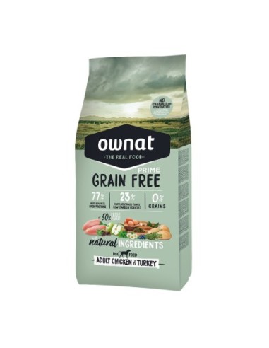 Reconditionné - OWNAT Chien Prime GF Adult Poulet/dinde 12Kg