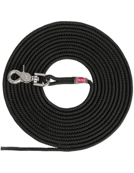 Laisse à Pister Ronde, S–L: 5m/ø 6 mm, Noire
