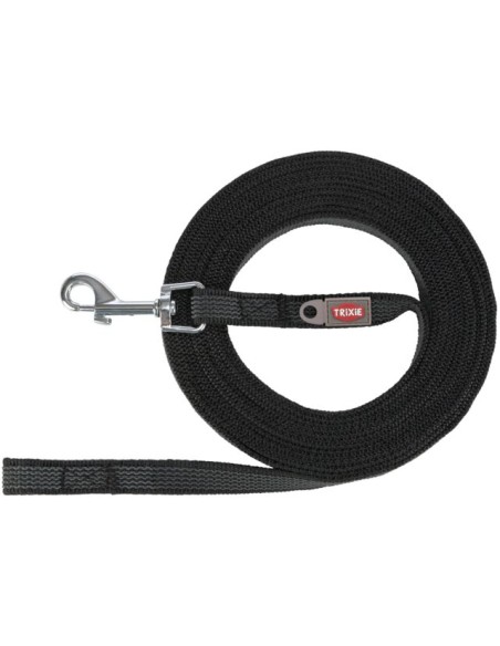 Laisse a Pister Caoutchouc S-M 5m/15mm Noire