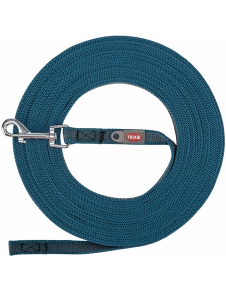 Laisse a Pister Caoutchouc S-M 5m/15mm Pétrole