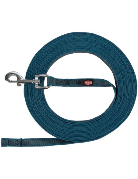 Laisse a Pister Caoutchouc L-XL 10m/17mm Pétrole