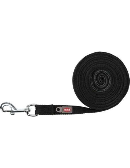 Laisse à Pister Coton, M–L: 10m/20mm, Noire