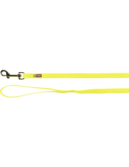 Laisse a Pister Caoutchouc  S-M 5m/13mm Jaune Fluo