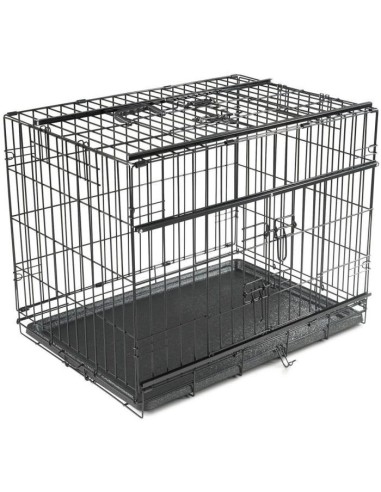 Cage Fer Pliante PREMIUM Noir 92.5x57.5x64Cm