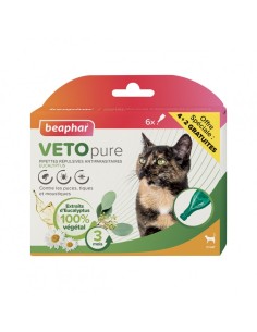 Pipettes VETOpure antiparasitaire chat 4+2 Gratuites