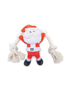 Peluche Noel Pere Noel + Corde 20x18Cm