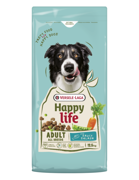 Adult Saumon 12,5Kg - Happy Life - Croquettes chiens adultes