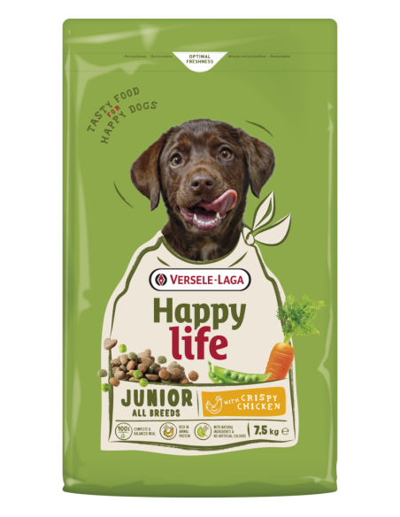 Junior Poulet 7,5Kg - Happy Life - Croquettes chiens juniors