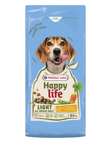 Light Poulet 12,5Kg - Happy Life - Croquettes...