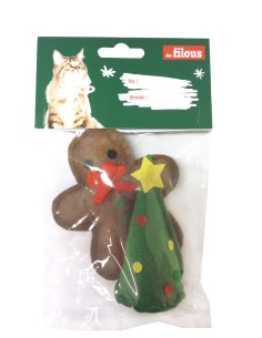 Noel Set De 2 Jouets Pour Chat En Feutrine