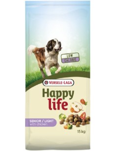 Senior/Light Poulet 15Kg - Happy Life - Croquettes chiens...