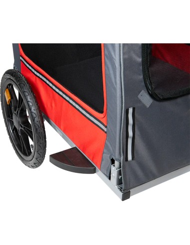 Roulotte de Vélo Rouge/Gris 130x63x78Cm