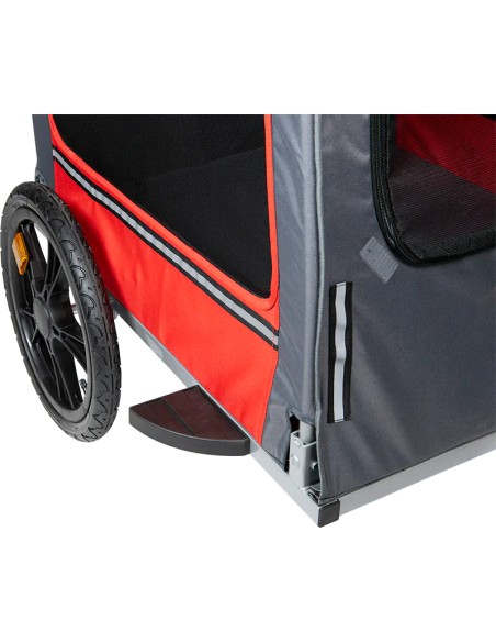 Roulotte de Vélo Rouge/Gris 130x63x78Cm